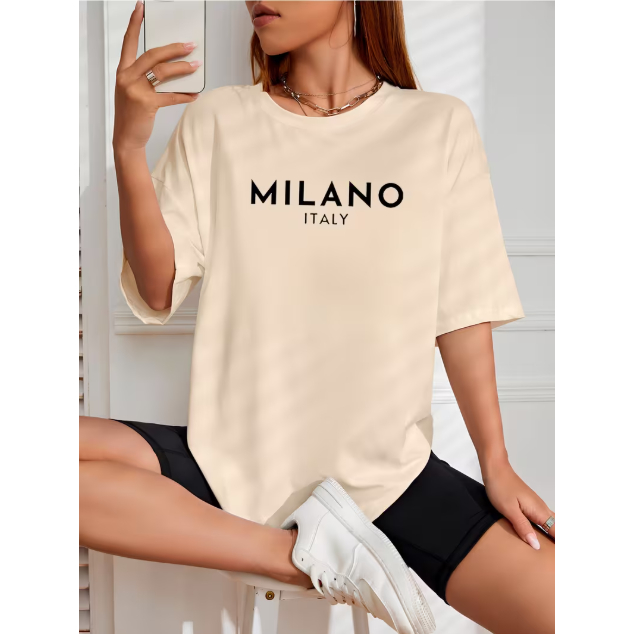 Camiseta T-shirt Feminina Oversized Streetwear Camisa Longa 100% Algodão em Oferta na Shopee