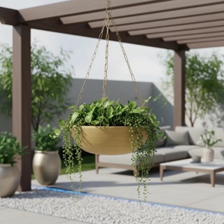 Kit com 2 Vasos para Plantas em Polietileno Bacia M COM CORRENTE para Pendurar em Oferta na Shopee