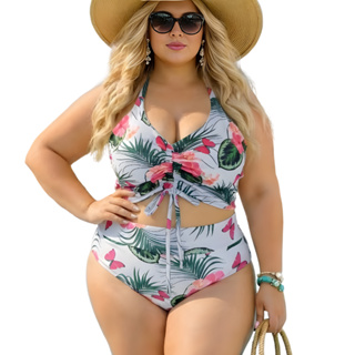 Biquini Semi fio Plus size 46 ao 52 cropped + Fio duplo praia piscina feminino curves em Oferta na Shopee