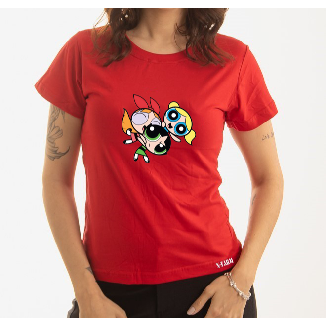 Camiseta T Shirt Feminina 100% Algodão Estampa Meninas Poderosas Super Confortavél