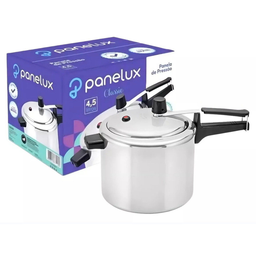 Imagem Panela De Pressão 4,5litros Panelux Linha Classic Alto Brilho A Mais Vendida Do Brasil