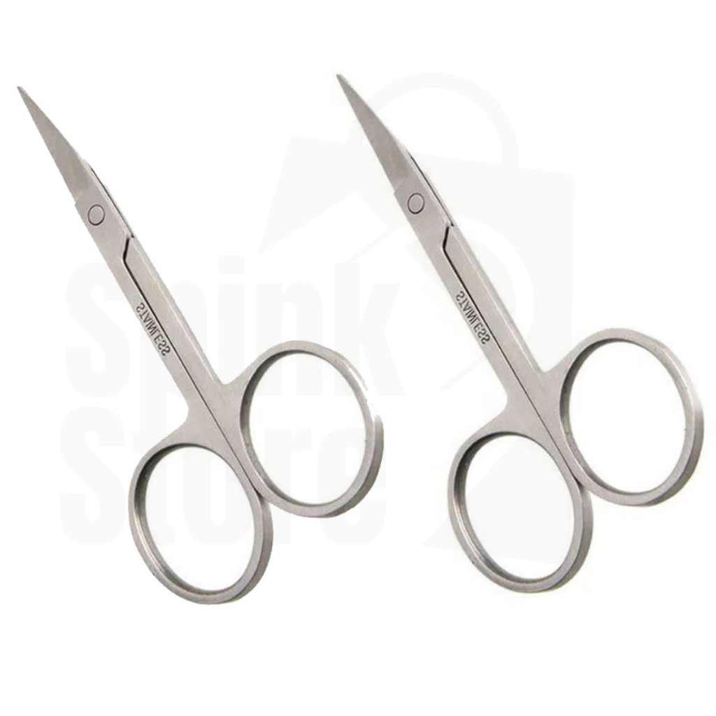 Kit com 2 Tesourinha Para Cortar Unha Sobrancelha E Cílios - Ponta Curva E Fina - Aço Inox reforçado Tesoura Manicure em Oferta na Shopee