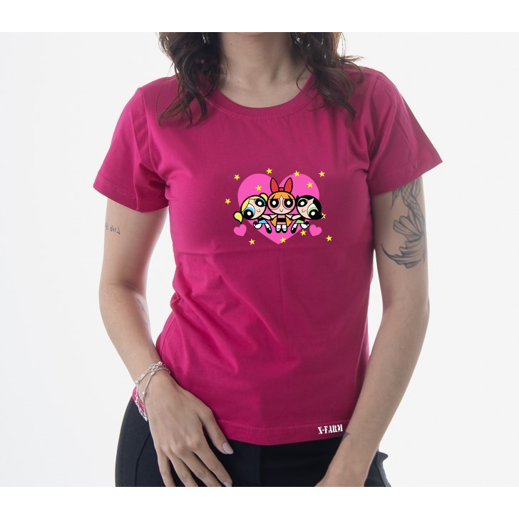 Camiseta T Shirt Feminina 100% Algodão Estampa Meninas Super Poderosas Modelo Novo Super Confortavél