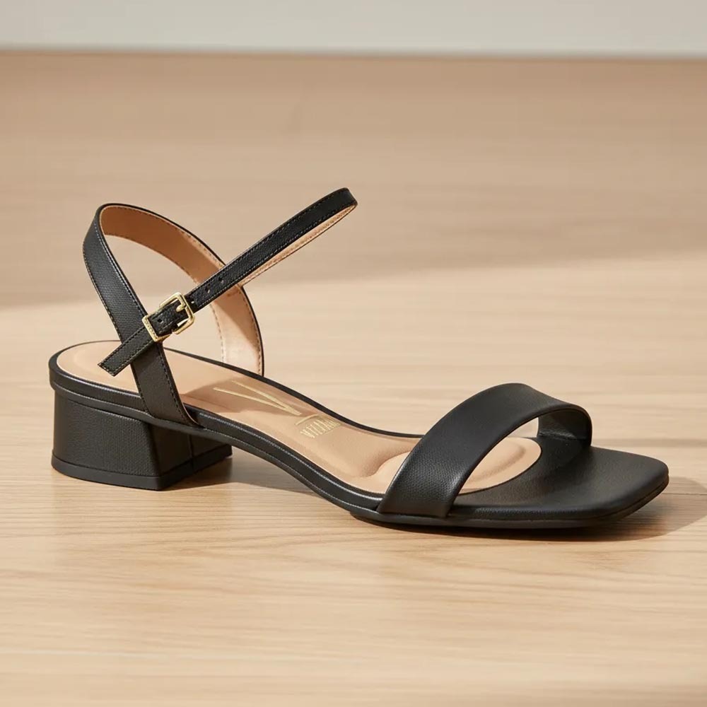 Sandália Vizzano Feminina Casual Social Salto Bloco Ajustável Quadrado Baixo Confortavel Original em Oferta na Shopee