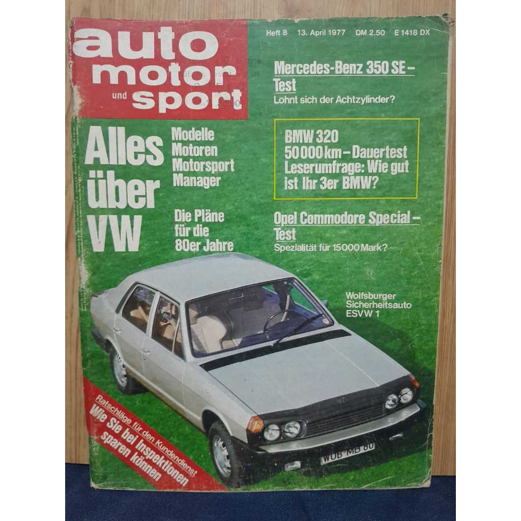 **REVISTA AUTO MOTOR UND SPORT – ABRIL 1977**   “ALLES ÜBER VW” A REVISTA ALEMÃ DE AUTOMOBILISMO E TECNOLOGIA AUTOMOTIVA