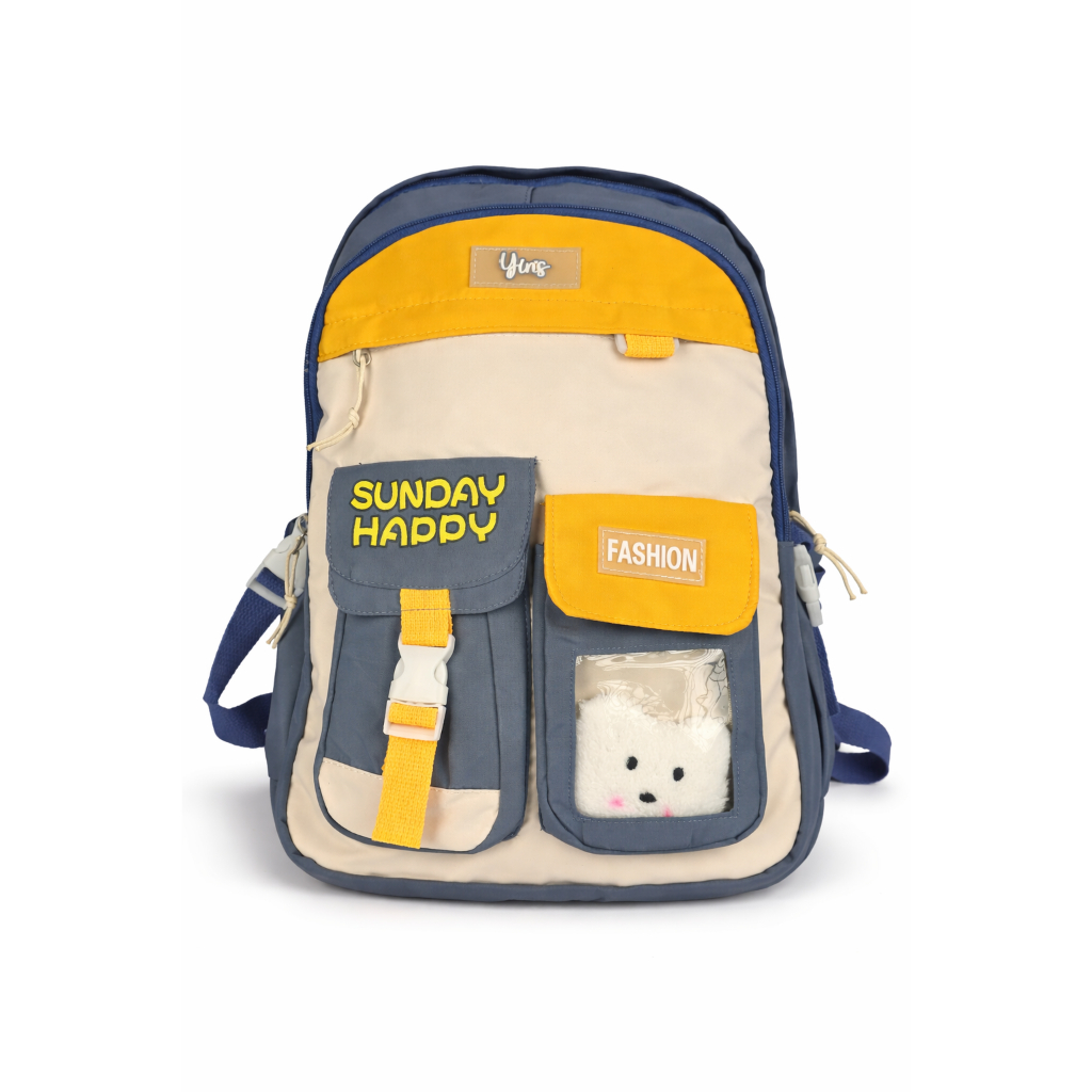 Mochila Escolar Infantil Cute Duo 17” com Ursinho na Frente - Poliéster Resistente