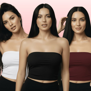 Kit 3 Top Tube Feminino Confortável Sem Alça para o Dia a Dia Ótimo para Dias Intensos de Calor em Oferta na Shopee