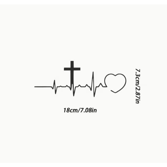 Adesivo Batimento Cardíaco Cruz Cristão Evangélico Para Carro e Moto Vinil Premium AD1192 DS1F5D45DSF41 em Oferta na Shopee