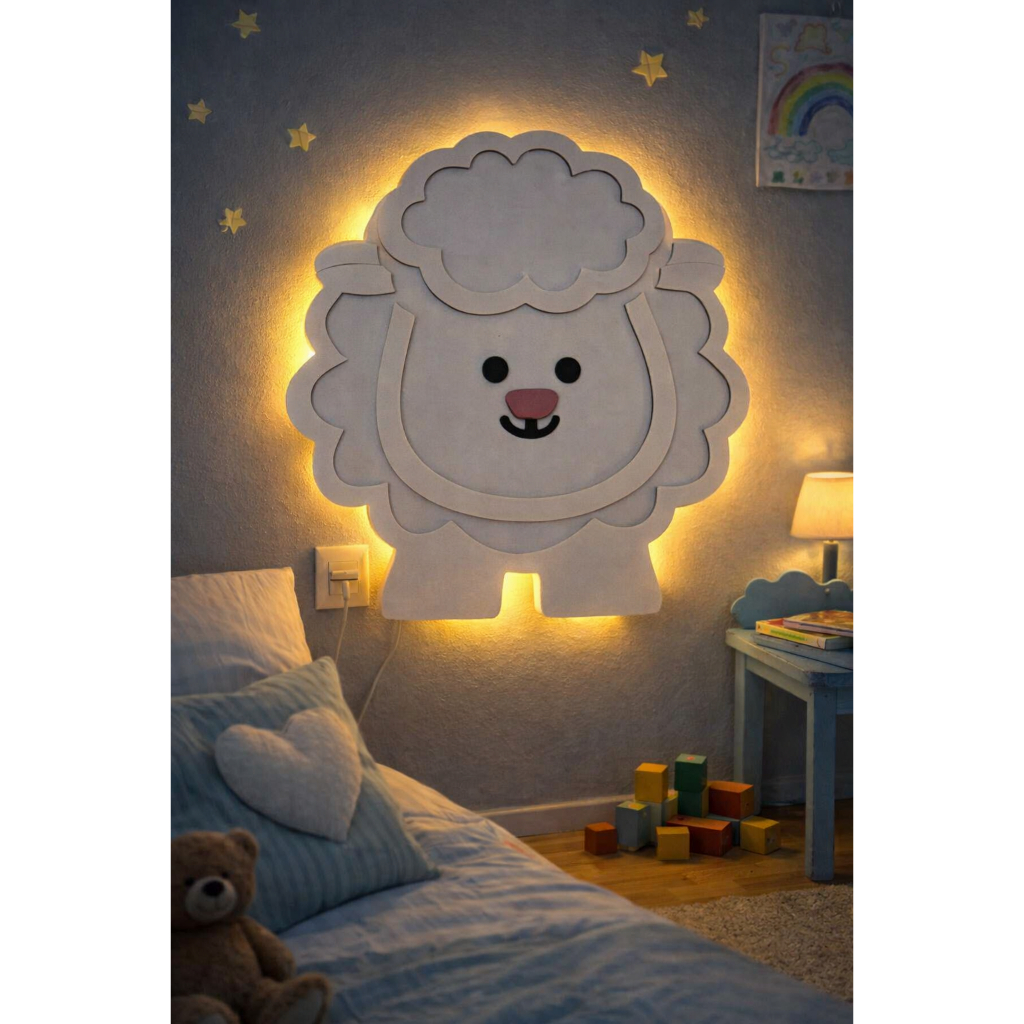 Luminaria Ovelha Com Luz De Led Para Paredes Quarto De Bebe Decoração Quarto De Bebe