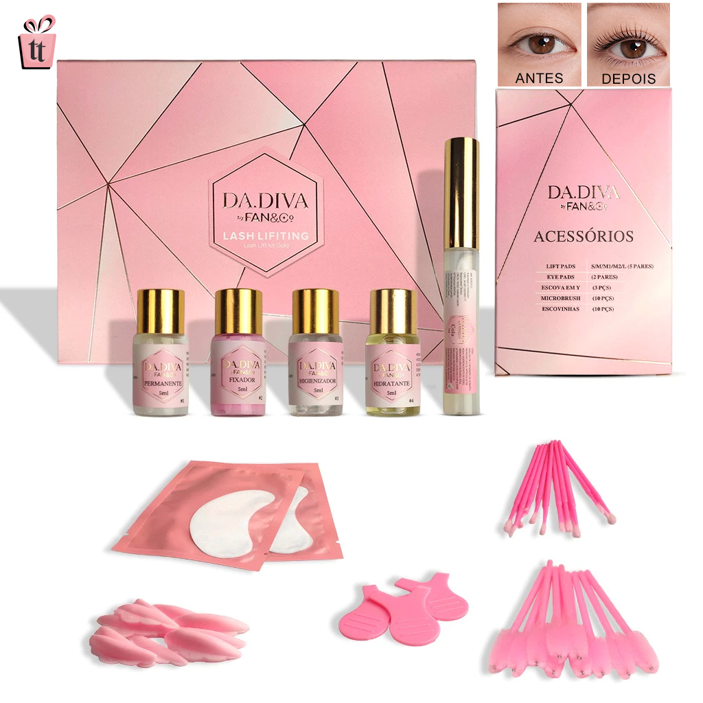 Kit Levanta Cílios Lash Lift Dadiva Gold Para Lifting De Cílios Série Ouro em Oferta na Shopee