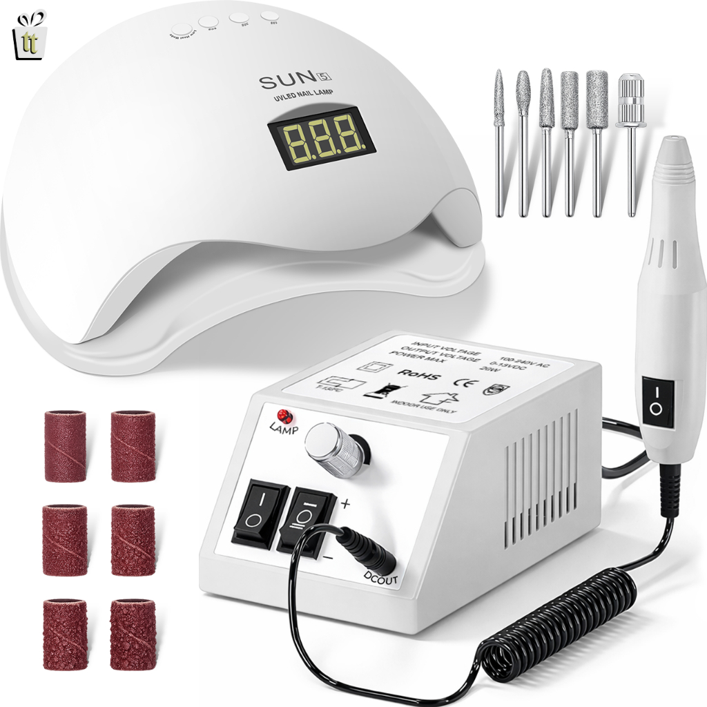 Kit Manicure Cabine Sun 5 48w Lixa Lixadeira Elétrica de Unha Motor Mercedes para Unhas de Gel Acrigel Acrygel Porcelana em Oferta na Shopee