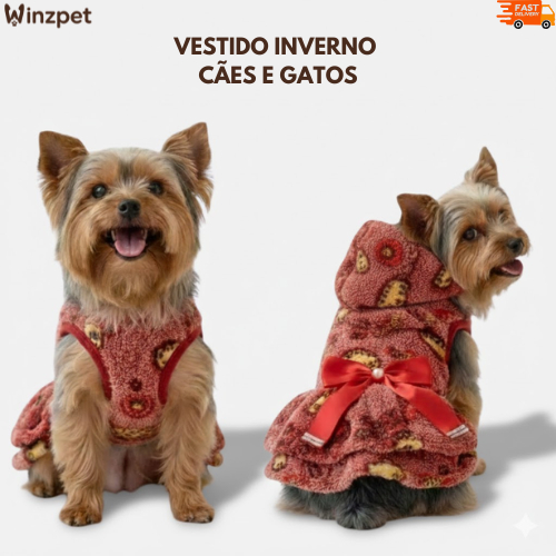 Vestido Inverno Ultra Soft Roupa Para Cachorro Roupinha Pet Frio Cães e Gatos Estampa Variadas