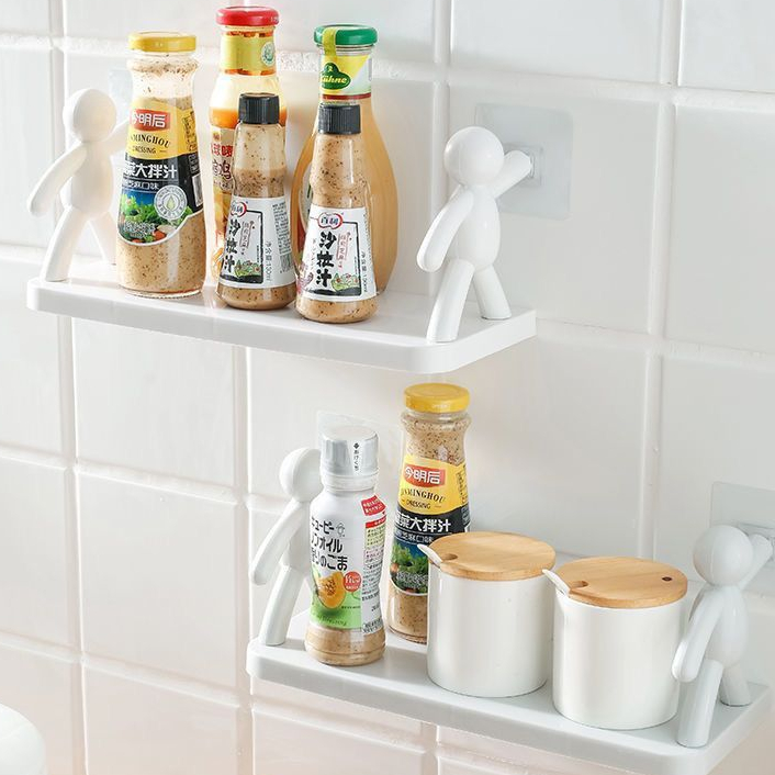 Kit 2 Suportes Adesivos - Sem Furos, Ideal para Cozinha/Banheiro, Organizador e Decorativo