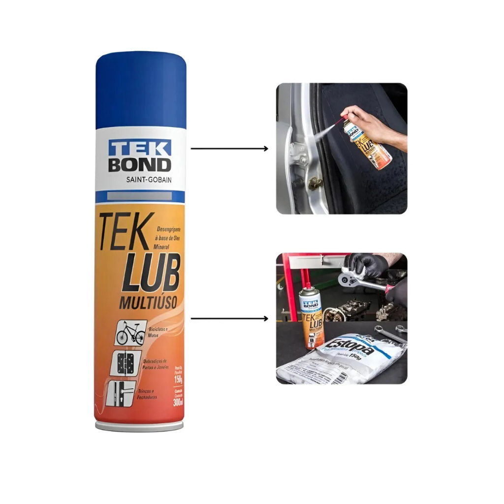 Spray Lubrificante / Desengripante Tek Bond 300ml/150g Antif Azul em Oferta na Shopee