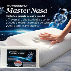 Travesseiro nasa 1unid ou 2unid Master Comfort - Nasa Viscoelástico 58x38x10 antialérgico confortável