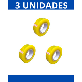 Kit com 3  unidades Fita Durex Larga 500METROS Transparente em Oferta na Shopee