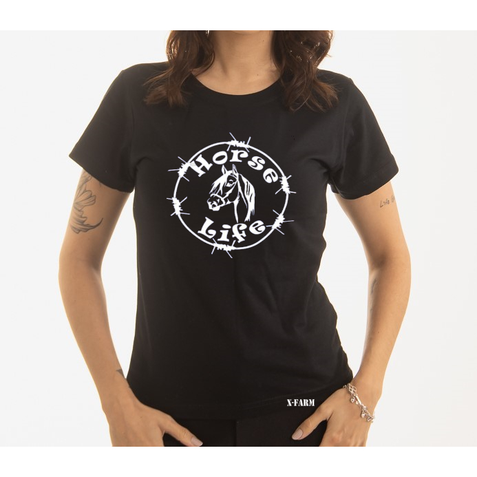 Camiseta T Shirt Feminina 100% Algodão Estampa Horse Super Confortavél