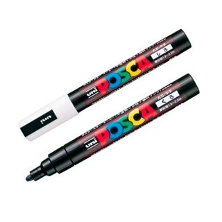 Kit 2 Canetas POSCA PC-5M Preta e Branca Original Ponta Média Japão em Oferta na Shopee
