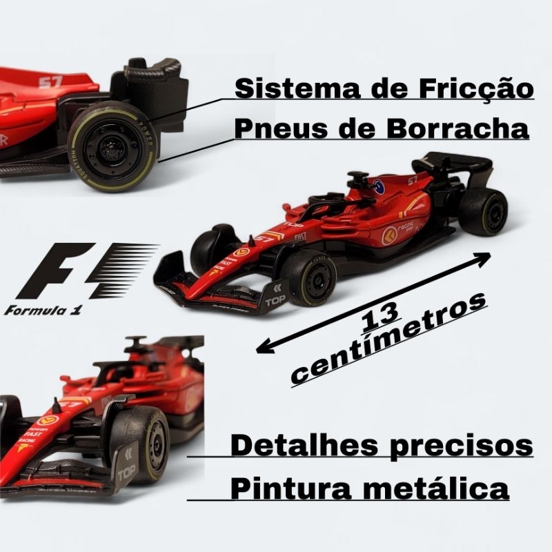 Miniatura de Ferro 1/43 Formula 1 Fricção Coleção Carrinho Diecast