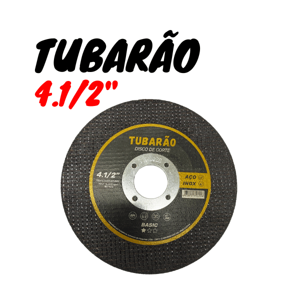 Disco de Corte 4.1/2" x 1,00mm Furo 7/8" Inox e Metal - Tubarão
