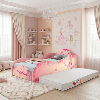 Cama Infantil Princesa Rosa em MDF Juvenil Feminina montessoriana  para Quarto de Menina com colchão em Oferta na Shopee