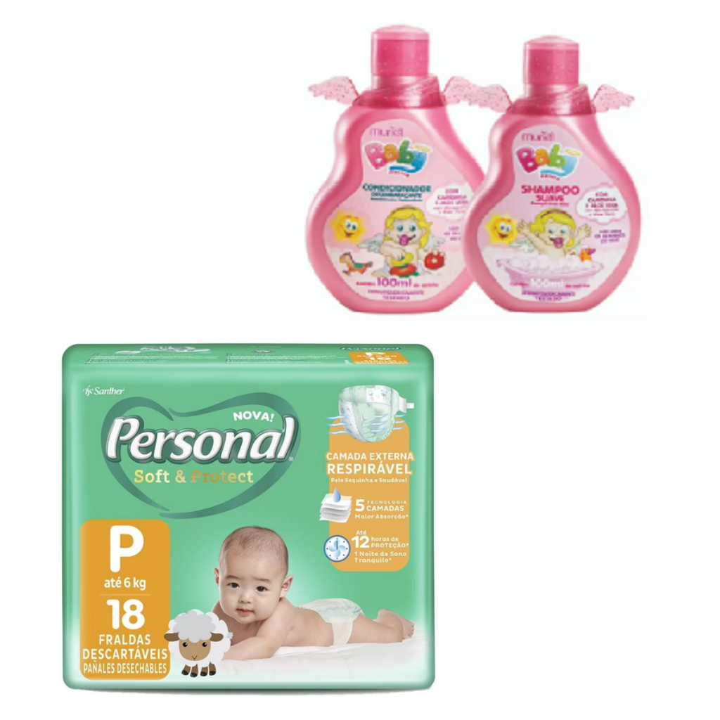 Kit Personal com shampoo e Condicionador Presente cha de bebe revelação rifa vsitar mamae e bebe