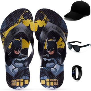 Kit Chinelo Infantil Batman + Boné + Relógio Digital + Óculos Infantil em Oferta na Shopee