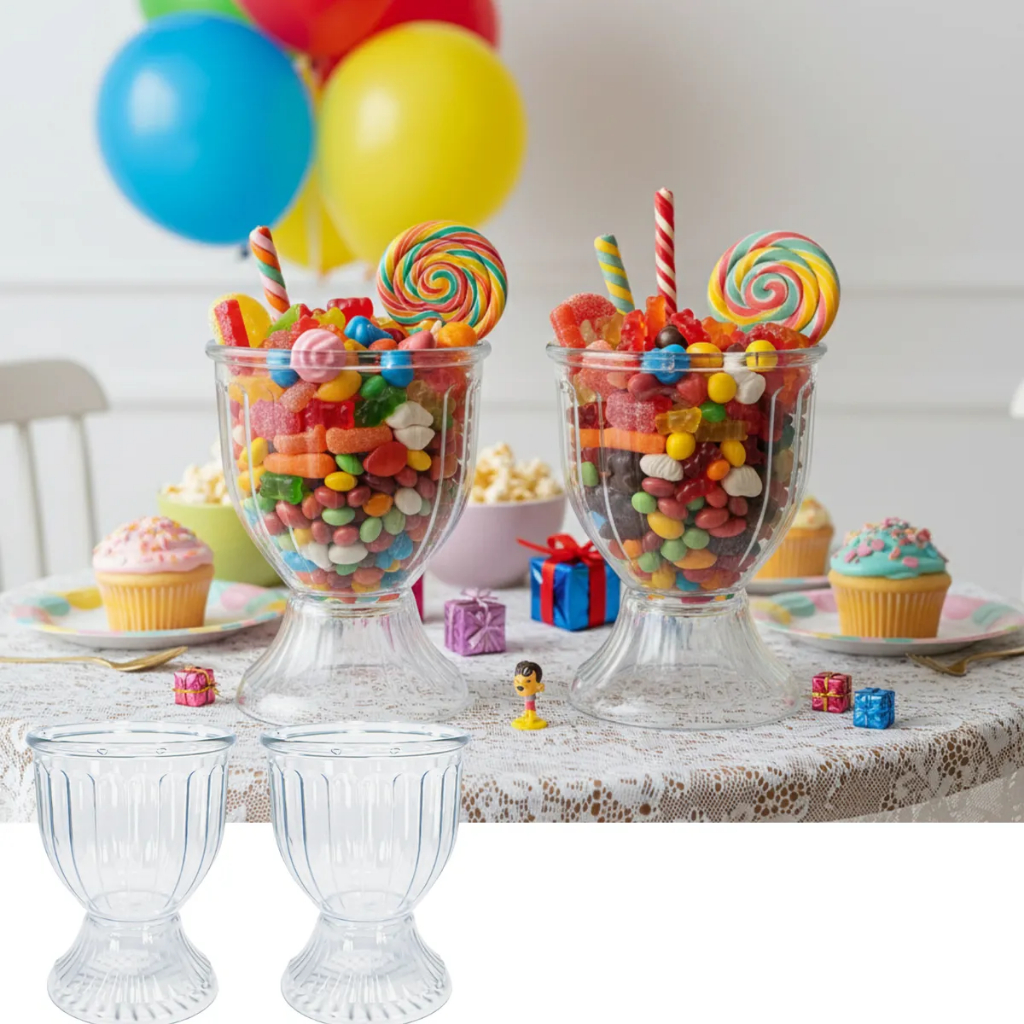 Vaso Taça Acrílico P/ Doces e Flores Decoração Resistente Vaso Romano