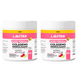Lavitan Colágeno Hidrolisado Verisol Sabor Hibisco e Limão 300g em Oferta na Shopee