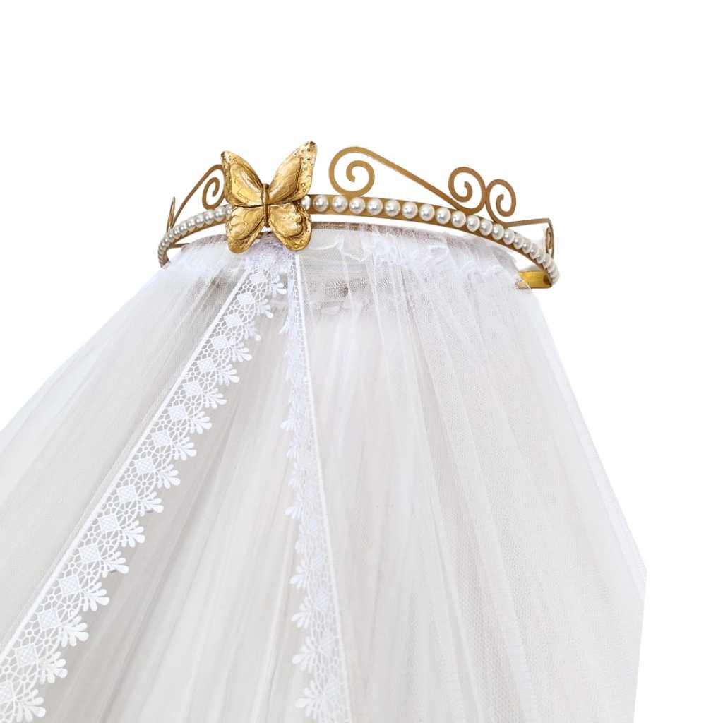 Dossel borboleta com mosquiteiro tule para berço