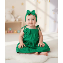 Vestido De Bebê Recém Nascido Infantil Menina Tiara Laço Festa Passeio Roupa Para Bebê Mini Diva