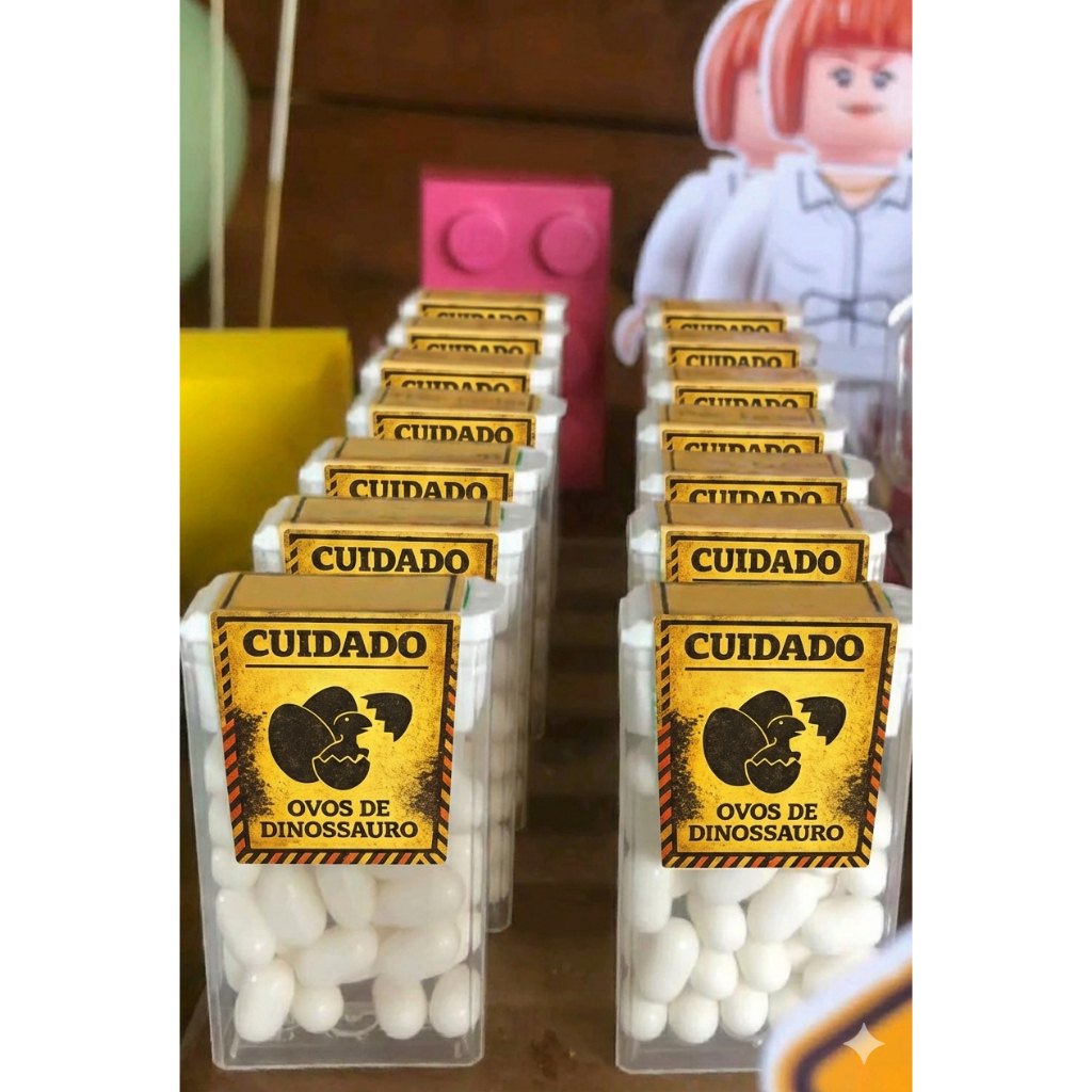 Adesivo Personalizado para Tic Tac Dinossauro | Jurassic | Lembrancinhas | Festas Aniversário