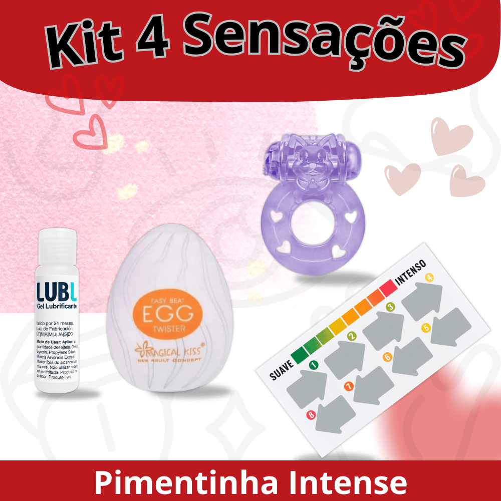 Kit 4 Sensações Pimentinha | Acessórios Íntimos e Bem-Estar - Erotico - Para casal - Para ele