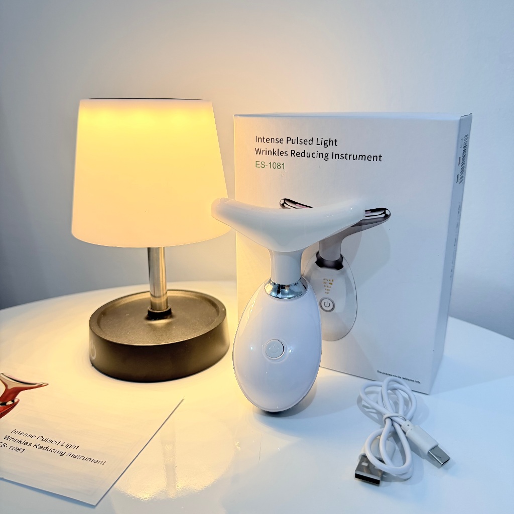 Portátil Beleza Pele Firmeza Pescoço Led Vibração Fóton Levanta A Anti-Rugas Remover Massageador-Minimeow