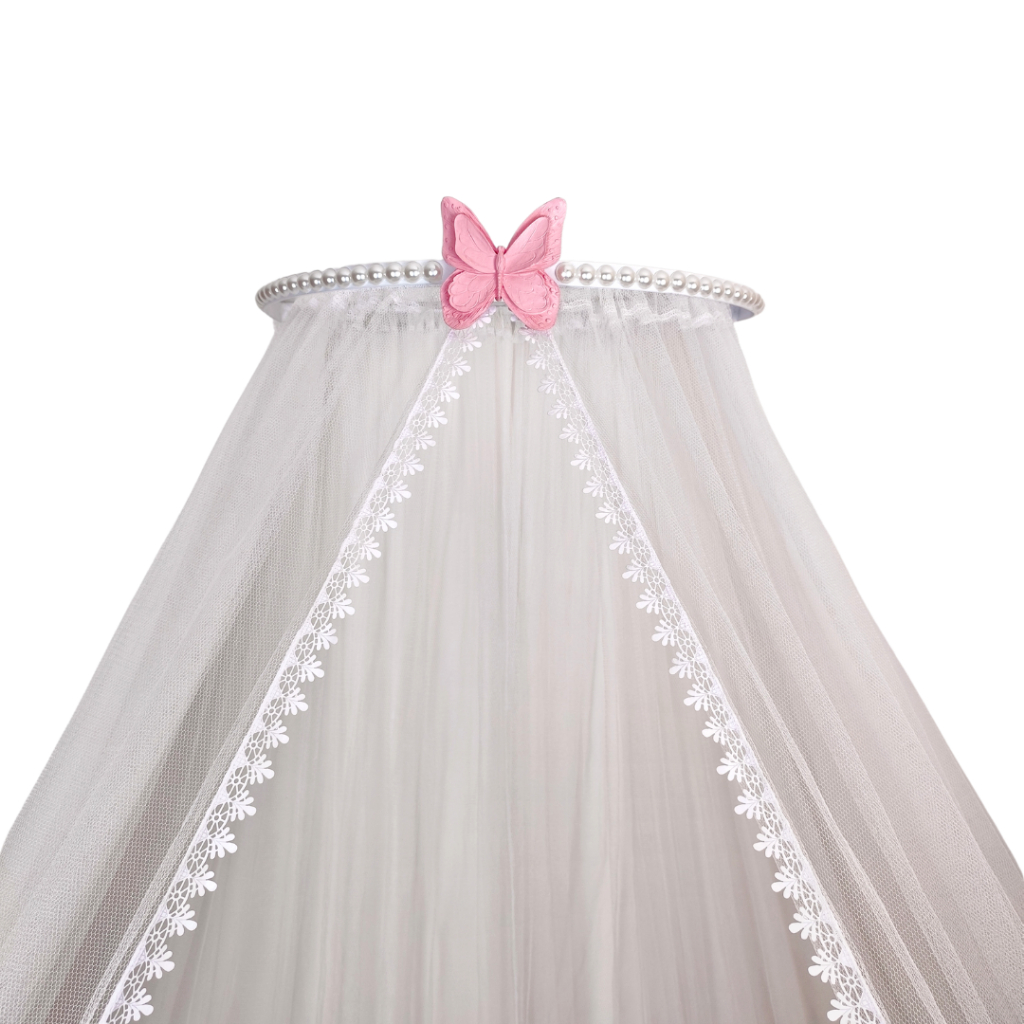 Dossel fino borboleta com mosquiteiro tule para berço em Oferta na Shopee