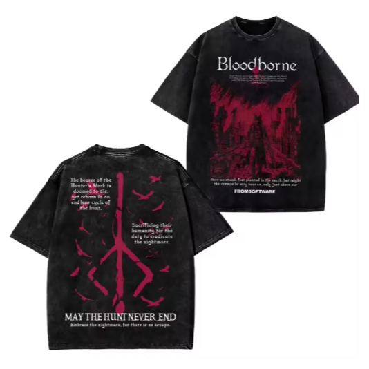 Camiseta Unissex Básica Estampa Criativa Algodão Confortável bloodborne