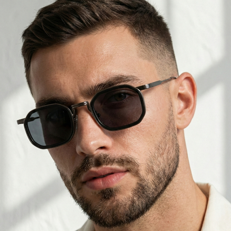 Óculos de Sol Geométrico Premium Tendencia Elegante Blogueira Moda Vintage uv400 Masculino Feminino