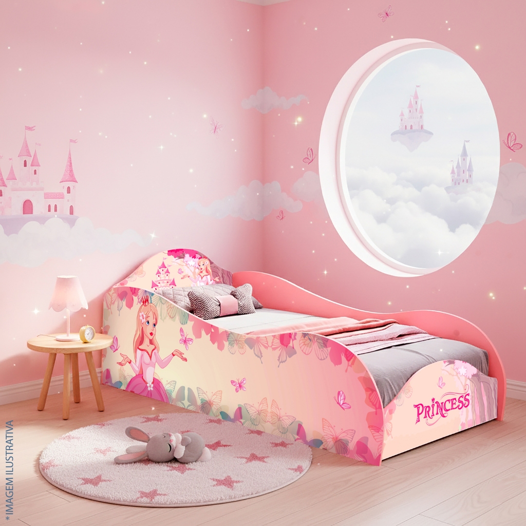 Cama Infantil Princesa Rosa em MDF Juvenil Feminina montessoriana  para Quarto de Menina delicada em Oferta na Shopee