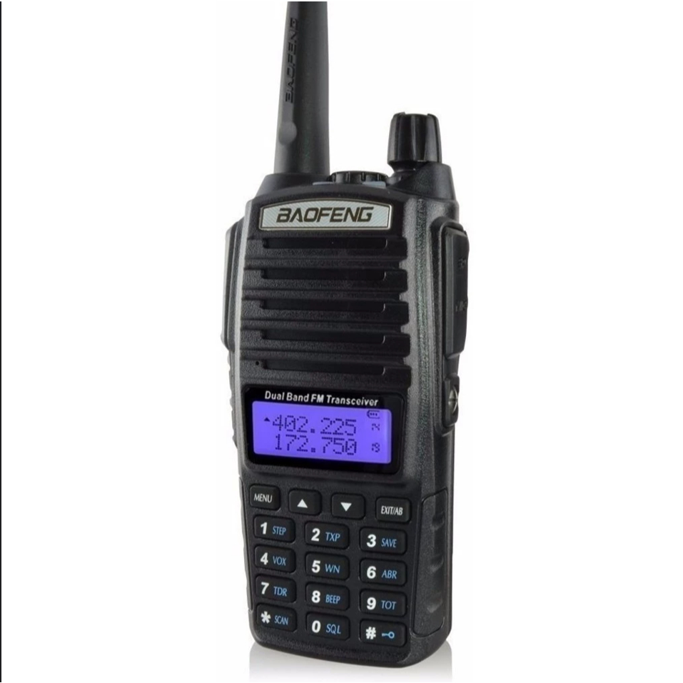 Rádio Comunicador Baofeng UV-82 5W Dual Band UHF VHF 128 Canais Longo Alcance + Fone Uv 82