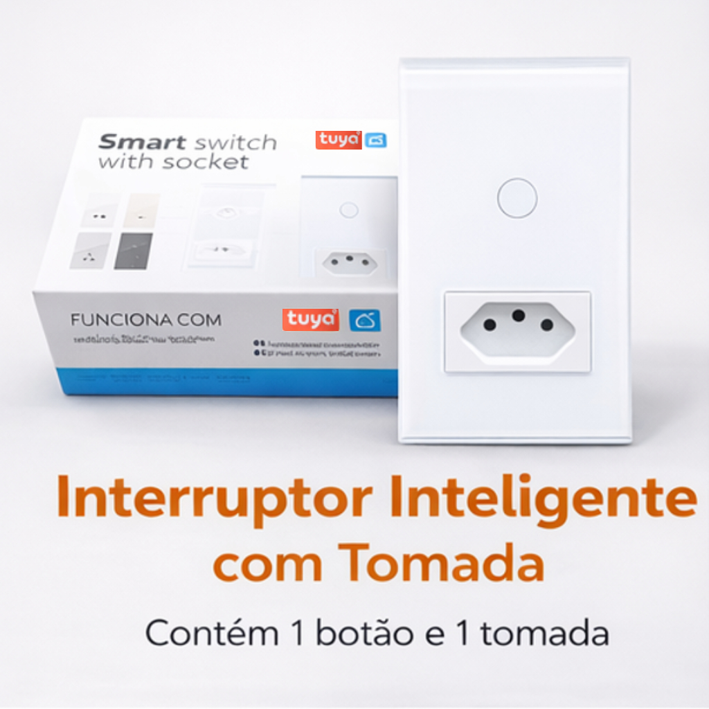 Interruptor Touch 1 Botão 1 Tomada Inteligente Wifi Teclas Alexa Google Smart Tuya