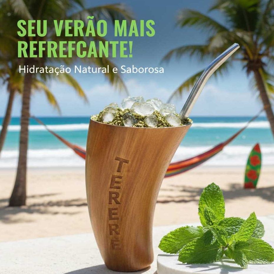 Kit Mateiro: Copo de Tererê Estilo Chifre + Bomba Inox Resistente