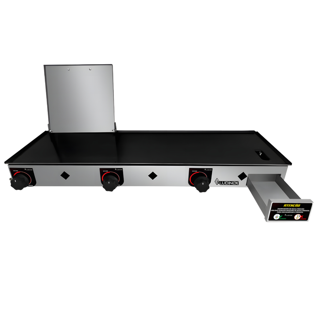 Chapa Lanche 90x30 a Gás com Prensa e Kit Acessórios