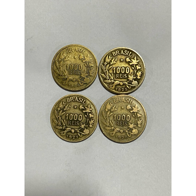 4 moedas de 1000 réis 1924 a 1928