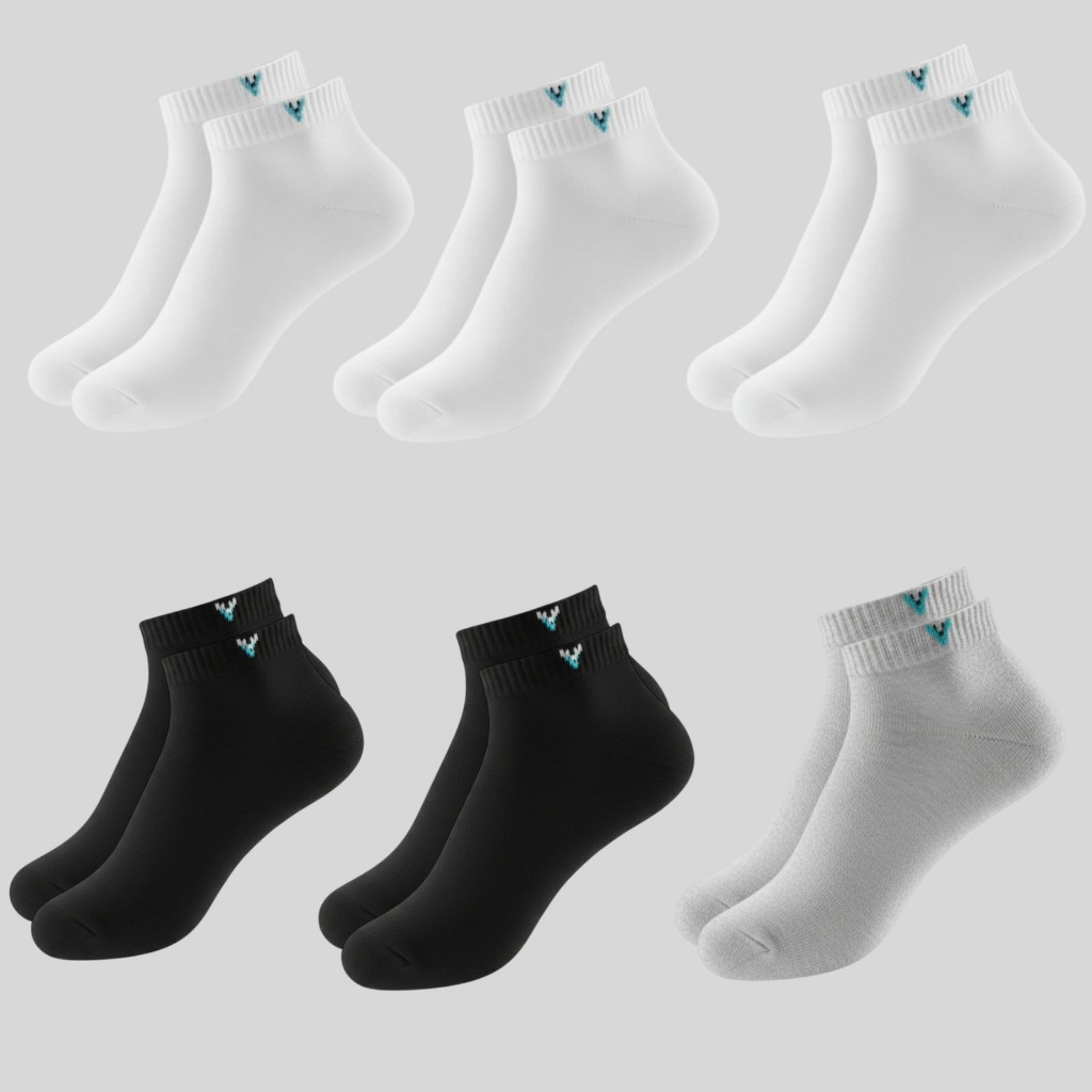 Kit 6 Pares de Meias de Algodão Masculina Feminina Unissex Cano Curto Cano baixo Escolar Dia a dia em Oferta na Shopee