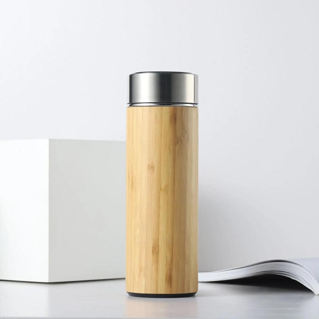 Garrafa Aço Inox Térmica Bambu 500ML|420ML