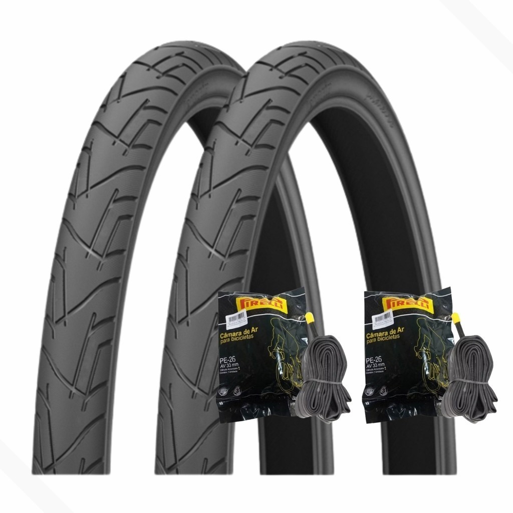 KIT PAR DE PNEU PRAIEIRO SLICK 26X1.95 + CAMARA 26 PIRELLI 50-559 ARO 26 Mountain Bike MTB em Oferta na Shopee