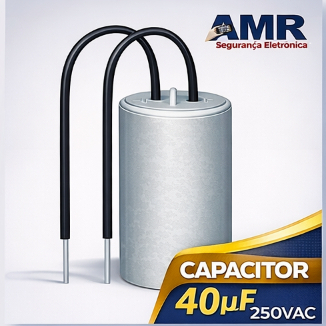 Capacitor 40uf 250VAC 2 Fios – Portão Eletrônico, Lavadora, Motor, tanquinho