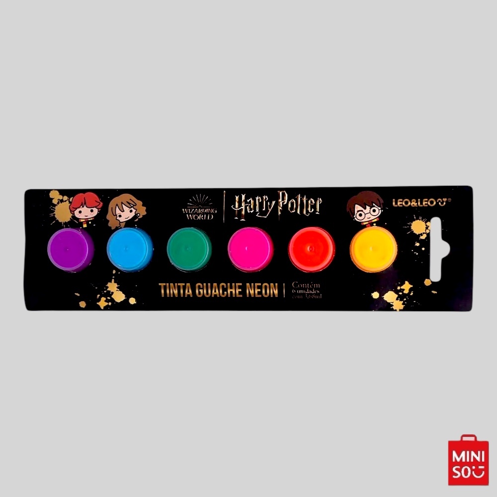 TINTA GUACHE NEON BRILHA NO ESCURO 3,68ML POR POTE HARRY POTTER LEO&LEO