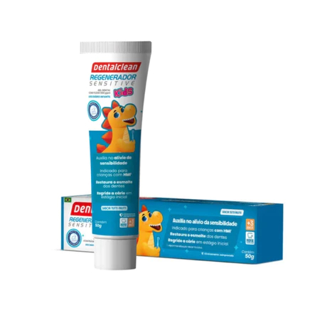 Pasta Gel Dental Kids Flúor Regenerador 50g Dentalclean