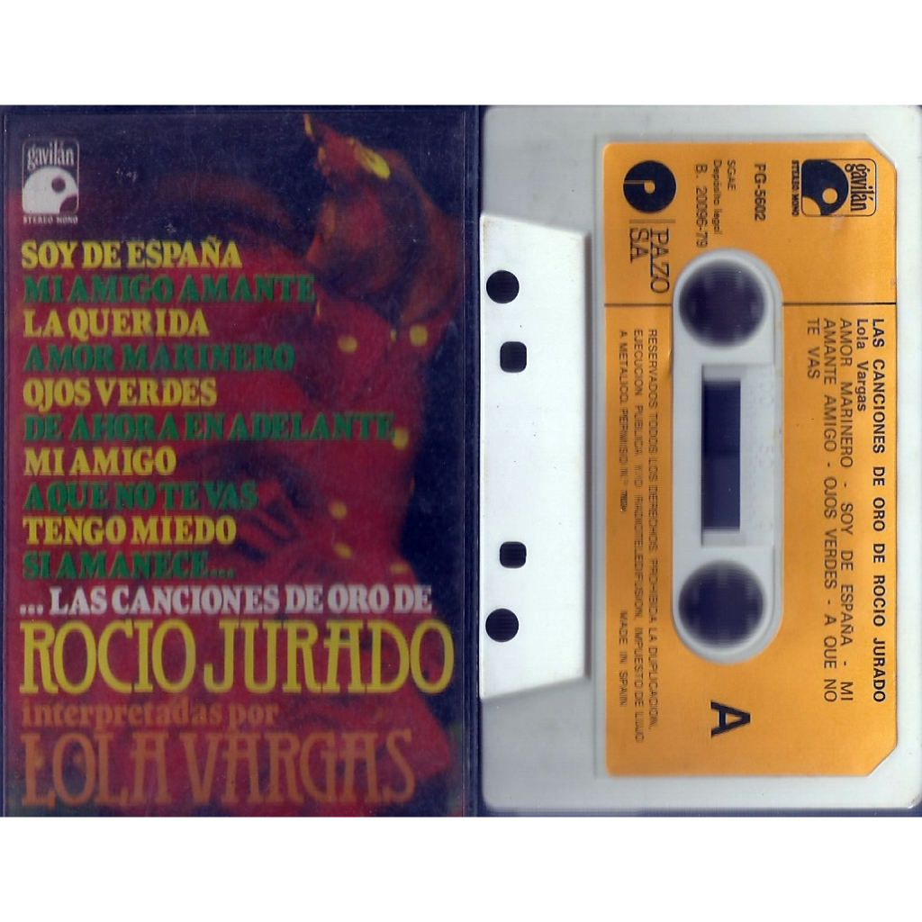 Fita Cassete K7 Original: Lola Vargas - Las Canciones de Oro de Rocío Jurado - Importada (Copla espanhola)